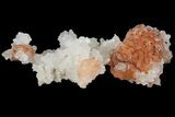 Orange Stilbite and Quartz Crystal Association - India #102394-1